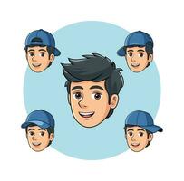 Boy Head cartoon Design Illustration vector