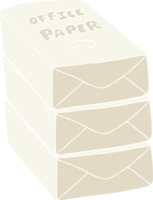 flat color illustration of a cartoon office paper stack png