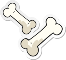 sticker of a cartoon old bones png