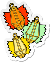 sticker of a cartoon christmas lanterns png