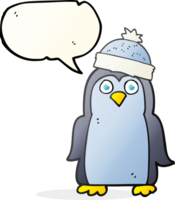 toespraak bubbel tekenfilm pinguïn png