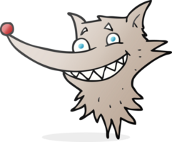 cartoon grinning wolf face png