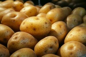 AI generated Potato simplicity close up view of a raw slice in bowl photo