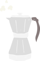 ilustração de cor plana de uma máquina de café expresso de fogão de desenho animado png