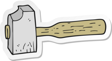 sticker of a cartoon mallet png