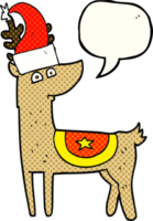 comic book speech bubble cartoon reindeer wearing christmas hat png