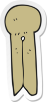 sticker of a cartoon old style wooden peg png