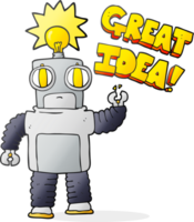 cartoon robot with great idea png