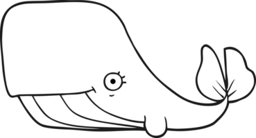 black and white cartoon happy whale png