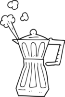 black and white cartoon espresso stovetop maker png