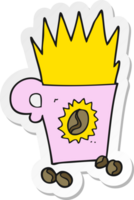 sticker of a cartoon crazy powerful coffee png