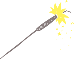 flat color illustration of a cartoon sparkler png