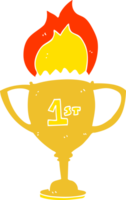 flat color illustration of a cartoon sports trophy png