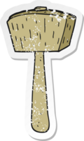 retro distressed sticker of a cartoon wooden mallet png