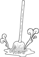 black and white cartoon mop png