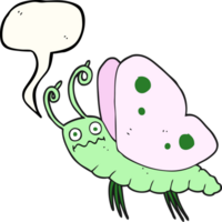 borboleta engraçada dos desenhos animados da bolha do discurso png