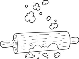 black and white cartoon rolling pin png