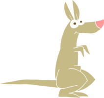 flat color illustration of a cartoon kangaroo png