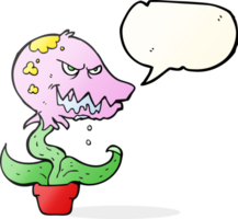 discours bulle dessin animé monstre plante png