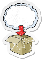 adesivo retrô angustiado de um download de desenho animado do símbolo da nuvem png