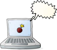 speech bubble cartoon laptop computer with bomb symbol png