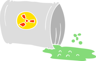 piatto colore illustrazione di un' cartone animato nucleare rifiuto png