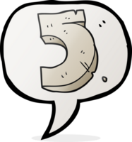 speech bubble cartoon stone number five png