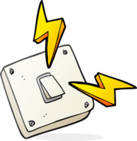 cartoon sparking electric light switch png