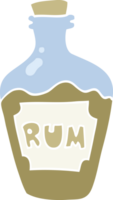 flat color illustration of a cartoon rum bottle png