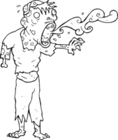 Preto e branco desenho animado Bruto zumbi png