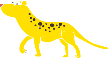 flat color illustration of a cartoon leopard png