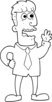 black and white cartoon businessman png