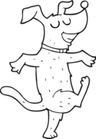 black and white cartoon dancing dog png