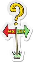 sticker of a cartoon yes and no sign png