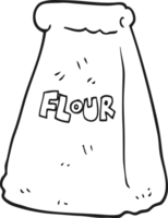 black and white cartoon bag of flour png