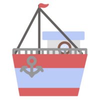 Cute red yacht ship png