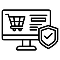 Cyber Shopping icon line vector illustration