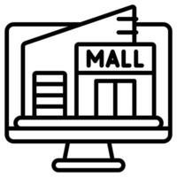 Virtual Mall icon line vector illustration