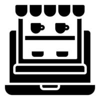 Digital Storefront icon line vector illustration