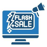 Online Flash Sales icon line vector illustration