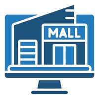 Virtual Mall icon line vector illustration