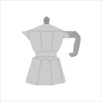 Geyser Coffee Maker Italian Moka Pot. Alternative brewing methods. Simple minimalist colored vector Illustration isolated on white background.