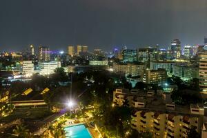 the beauty of the morning panorama with sunrise in indonesia village photo