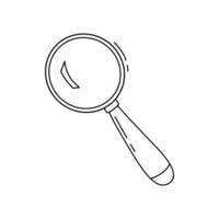 Magnifying doodle sketch. Magnifier outline icon isolated on white background. vector