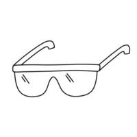 Safety glasses for scientist or engineer. Vector doodle sketch