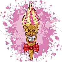 colorful illustration of monster ice cream vector