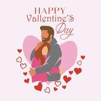 illustration of a couple on Valentine's Day vector