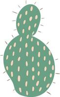 Cactus doodle cute flat design succulent collection. vector