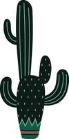 Cactus doodle cute flat design succulent collection. vector