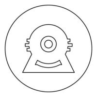 Electric motor electromotor engine industrial icon in circle round black color vector illustration image outline contour line thin style